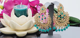 Latest High Quality Collection Indian Bollywood Kundan Tikka Earrings Set