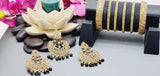 Extraordinary High Quality Indian Bollywood Kundan Polki Tikka Earrings Set
