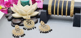 Extraordinary High Quality Indian Bollywood Kundan Polki Tikka Earrings Set