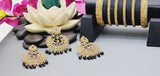 Extraordinary High Quality Indian Bollywood Kundan Polki Tikka Earrings Set