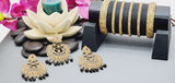 Extraordinary High Quality Indian Bollywood Kundan Polki Tikka Earrings Set