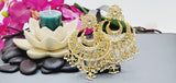 A Very Classy Breathtaking Latest Indian Kundan Pearl Big Earrings Set