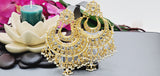 A Very Classy Breathtaking Latest Indian Kundan Pearl Big Earrings Set