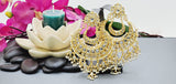 A Very Classy Breathtaking Latest Indian Kundan Pearl Big Earrings Set