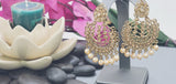 Exquisite Designer Latest Collection In Indian Kundan Polki Tikka Earrings Set