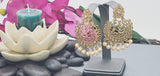 Exquisite Designer Latest Collection In Indian Kundan Polki Tikka Earrings Set