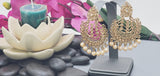 Exquisite Designer Latest Collection In Indian Kundan Polki Tikka Earrings Set