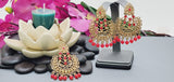 Elegant Latest Indian Fashion Ethnic Designer Wear Kundan Tikka Earrings Set