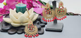 Elegant Latest Indian Fashion Ethnic Designer Wear Kundan Tikka Earrings Set
