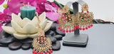 Elegant Latest Indian Fashion Ethnic Designer Wear Kundan Tikka Earrings Set