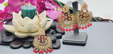 Elegant Latest Indian Fashion Ethnic Designer Wear Kundan Tikka Earrings Set