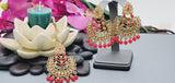 Elegant Latest Indian Fashion Ethnic Designer Wear Kundan Tikka Earrings Set