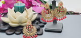Elegant Latest Indian Fashion Ethnic Designer Wear Kundan Tikka Earrings Set