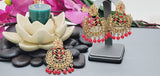 Elegant Latest Indian Fashion Ethnic Designer Wear Kundan Tikka Earrings Set