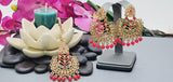 Elegant Latest Indian Fashion Ethnic Designer Wear Kundan Tikka Earrings Set