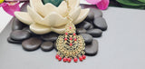 Elegant Latest Indian Fashion Ethnic Designer Wear Kundan Tikka Earrings Set
