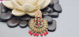Elegant Latest Indian Fashion Ethnic Designer Wear Kundan Tikka Earrings Set