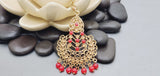 Elegant Latest Indian Fashion Ethnic Designer Wear Kundan Tikka Earrings Set