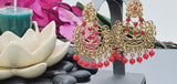 Elegant Latest Indian Fashion Ethnic Designer Wear Kundan Tikka Earrings Set