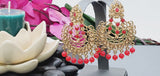Elegant Latest Indian Fashion Ethnic Designer Wear Kundan Tikka Earrings Set