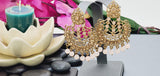 Designer Most Trendy Latest Collection Kundan Polki Indian Tikka Earrings Set