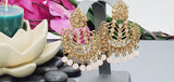 Designer Most Trendy Latest Collection Kundan Polki Indian Tikka Earrings Set