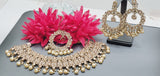 Magnificent Design Indian High Quality Latest Reverse Kundan Choker Necklace Set