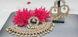Magnificent Design Indian High Quality Latest Reverse Kundan Choker Necklace Set