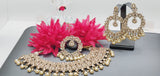 Magnificent Design Indian High Quality Latest Reverse Kundan Choker Necklace Set