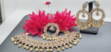 Magnificent Design Indian High Quality Latest Reverse Kundan Choker Necklace Set