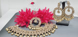 Magnificent Design Indian High Quality Latest Reverse Kundan Choker Necklace Set