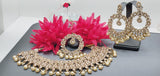 Magnificent Design Indian High Quality Latest Reverse Kundan Choker Necklace Set