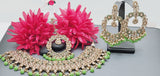 Outstanding Latest High Quality Designer Indian Reverse Kundan Choker Necklace Set