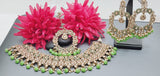 Outstanding Latest High Quality Designer Indian Reverse Kundan Choker Necklace Set
