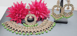 Outstanding Latest High Quality Designer Indian Reverse Kundan Choker Necklace Set
