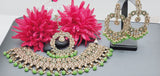 Outstanding Latest High Quality Designer Indian Reverse Kundan Choker Necklace Set