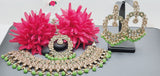 Outstanding Latest High Quality Designer Indian Reverse Kundan Choker Necklace Set