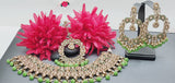 Outstanding Latest High Quality Designer Indian Reverse Kundan Choker Necklace Set