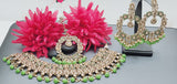 Outstanding Latest High Quality Designer Indian Reverse Kundan Choker Necklace Set