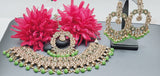 Outstanding Latest High Quality Designer Indian Reverse Kundan Choker Necklace Set