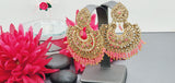 Superior Quality Latest Designer Collection In Indian Kundan Drop Tikka Earrings Set