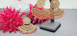 Extraordinary Latest High Quality Kundan Drop Indian Designer Tikka Earrings Set