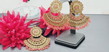 Extraordinary Latest High Quality Kundan Drop Indian Designer Tikka Earrings Set