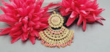 Extraordinary Latest High Quality Kundan Drop Indian Designer Tikka Earrings Set