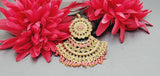 Extraordinary Latest High Quality Kundan Drop Indian Designer Tikka Earrings Set