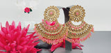 Extraordinary Latest High Quality Kundan Drop Indian Designer Tikka Earrings Set