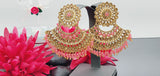 Extraordinary Latest High Quality Kundan Drop Indian Designer Tikka Earrings Set