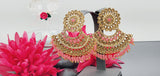 Extraordinary Latest High Quality Kundan Drop Indian Designer Tikka Earrings Set