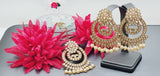 Boutique Style New High Quality Indian Designer Reverse Kundan Tikka Earrings Set