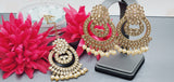 Boutique Style New High Quality Indian Designer Reverse Kundan Tikka Earrings Set